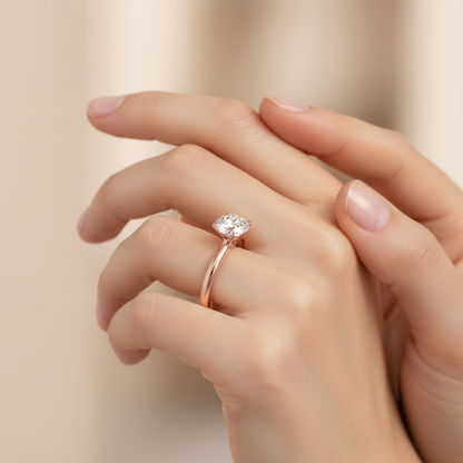 1Ct. Classic Solitaire Moissanite Engagement Ring in 925 Sterling Silver