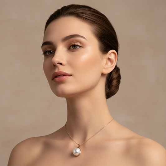 Sterling Silver White Pearl Pendant Necklace