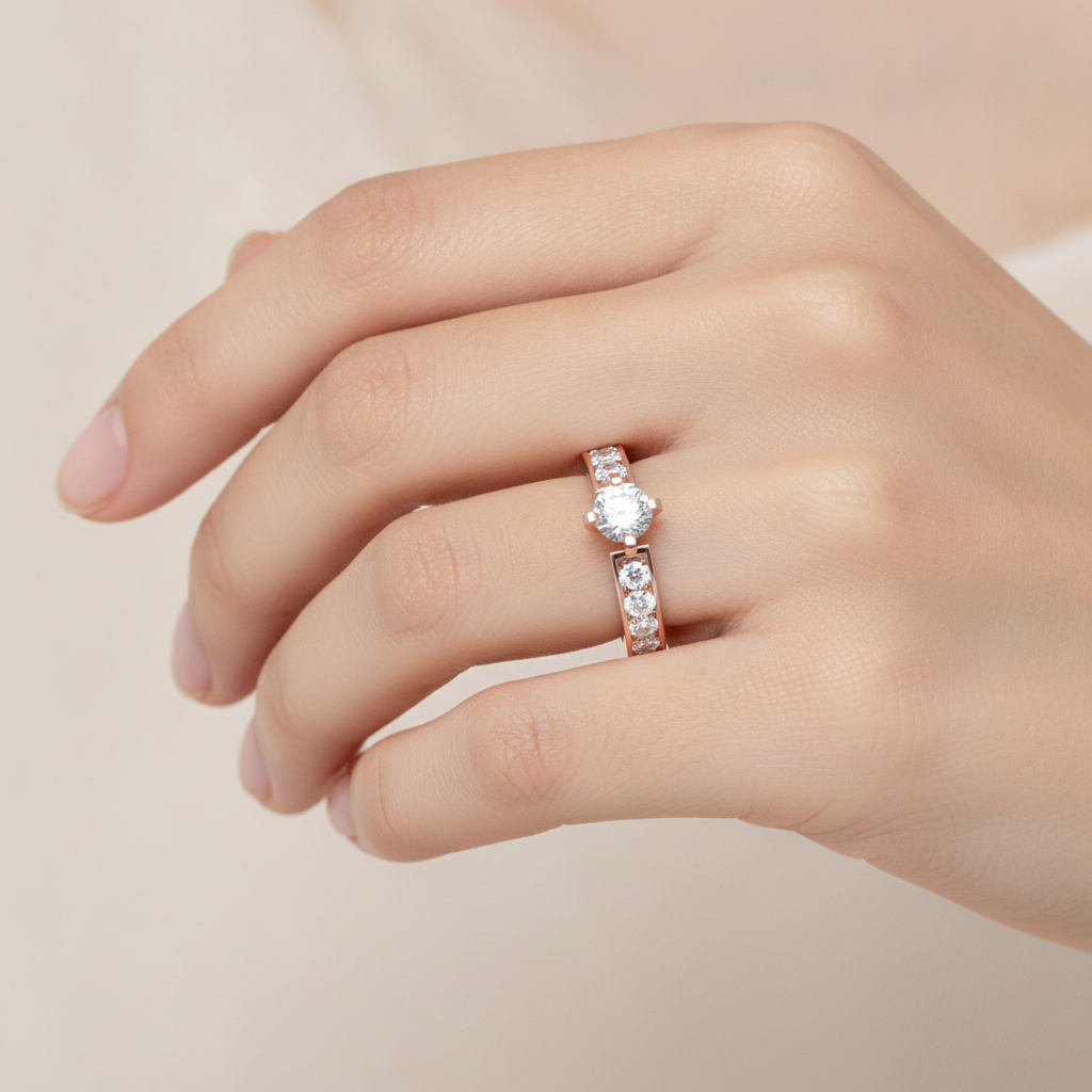 Jolly Solitaire Ring In 925 Sterling Silver - Fifteen
