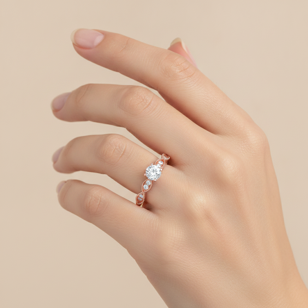 Estar Solitaire Ring In 925 Sterling Silver - Fourteen