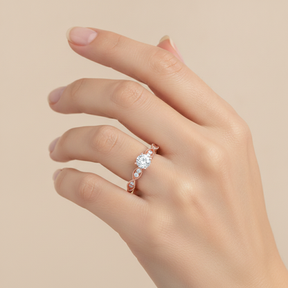Estar Solitaire Ring In 925 Sterling Silver - Fourteen