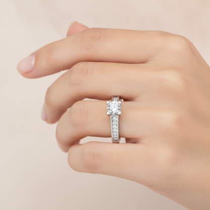 Rizal Solitaire Ring In 925 Sterling Silver - Fourteen