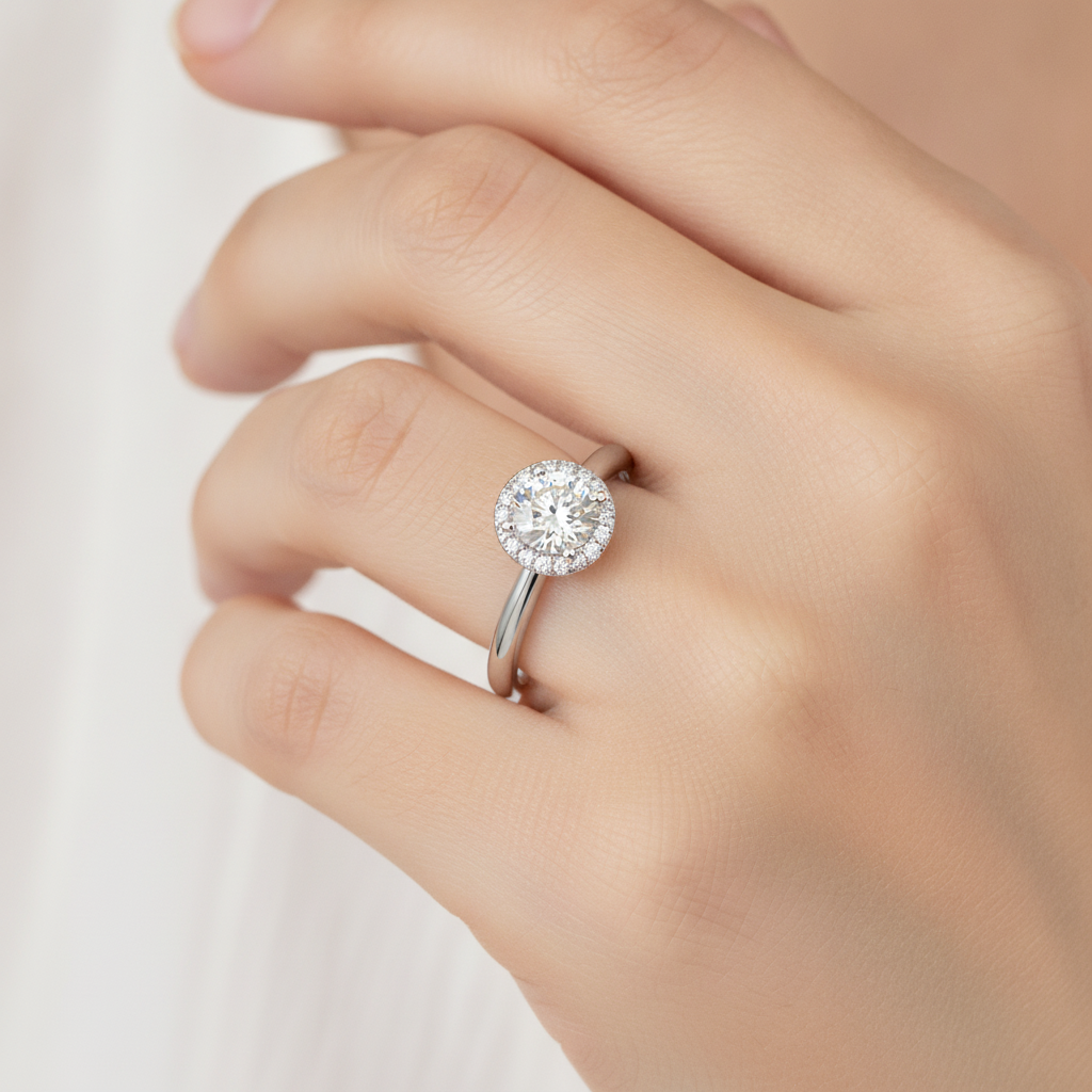 Stylish Solitaire Ring In 925 Sterling Silver - Fourteen