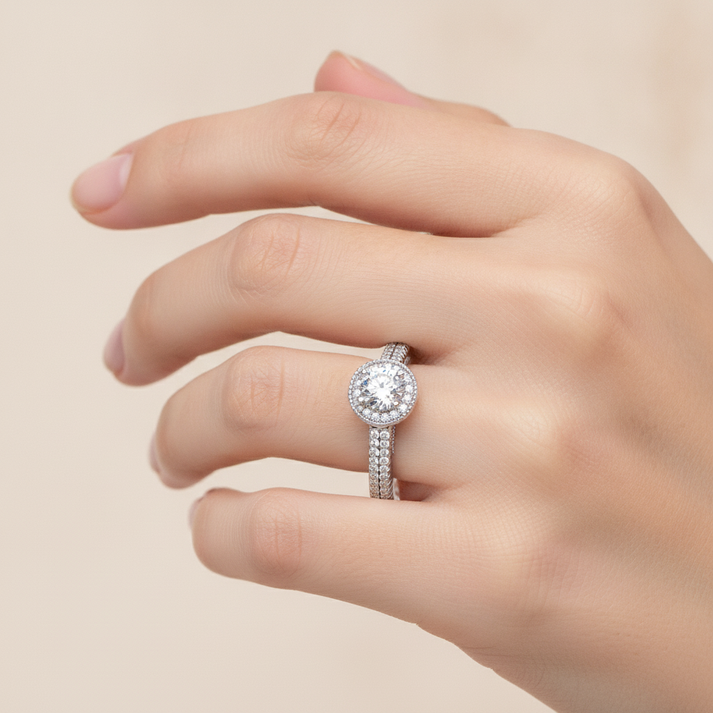 The Enticing Halo Ring - Fourteen