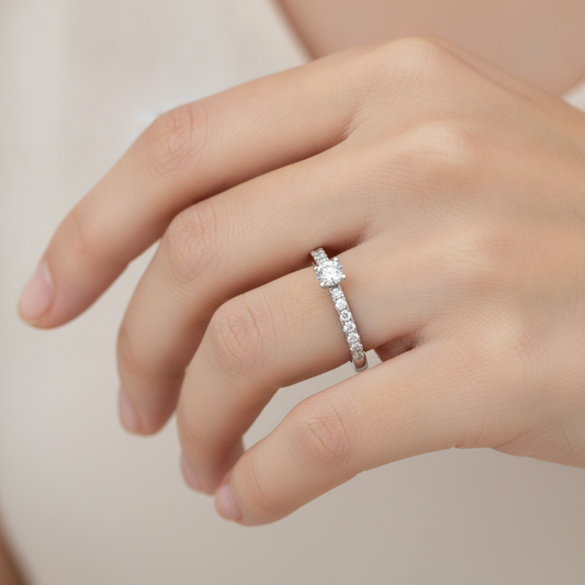 Edition Solitaire Ring In 925 Sterling Silver - Thirteen