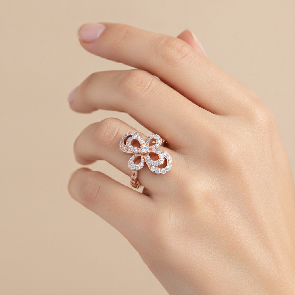 Interlinked Hoop Ring In 925 Sterling Silver - Fourteen