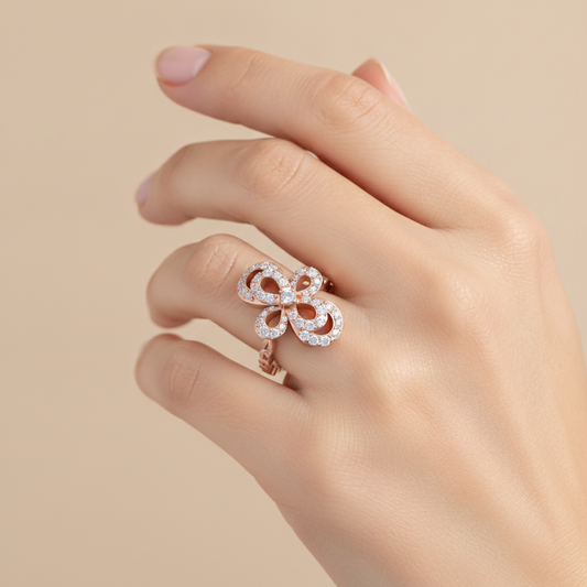 Interlinked Hoop Ring In 925 Sterling Silver - Fourteen