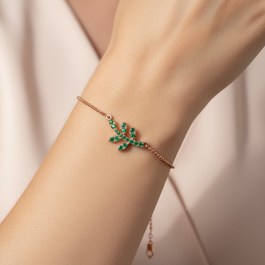 Emerald Dragonfly Pendant Necklace With Chain Bracelet - Two