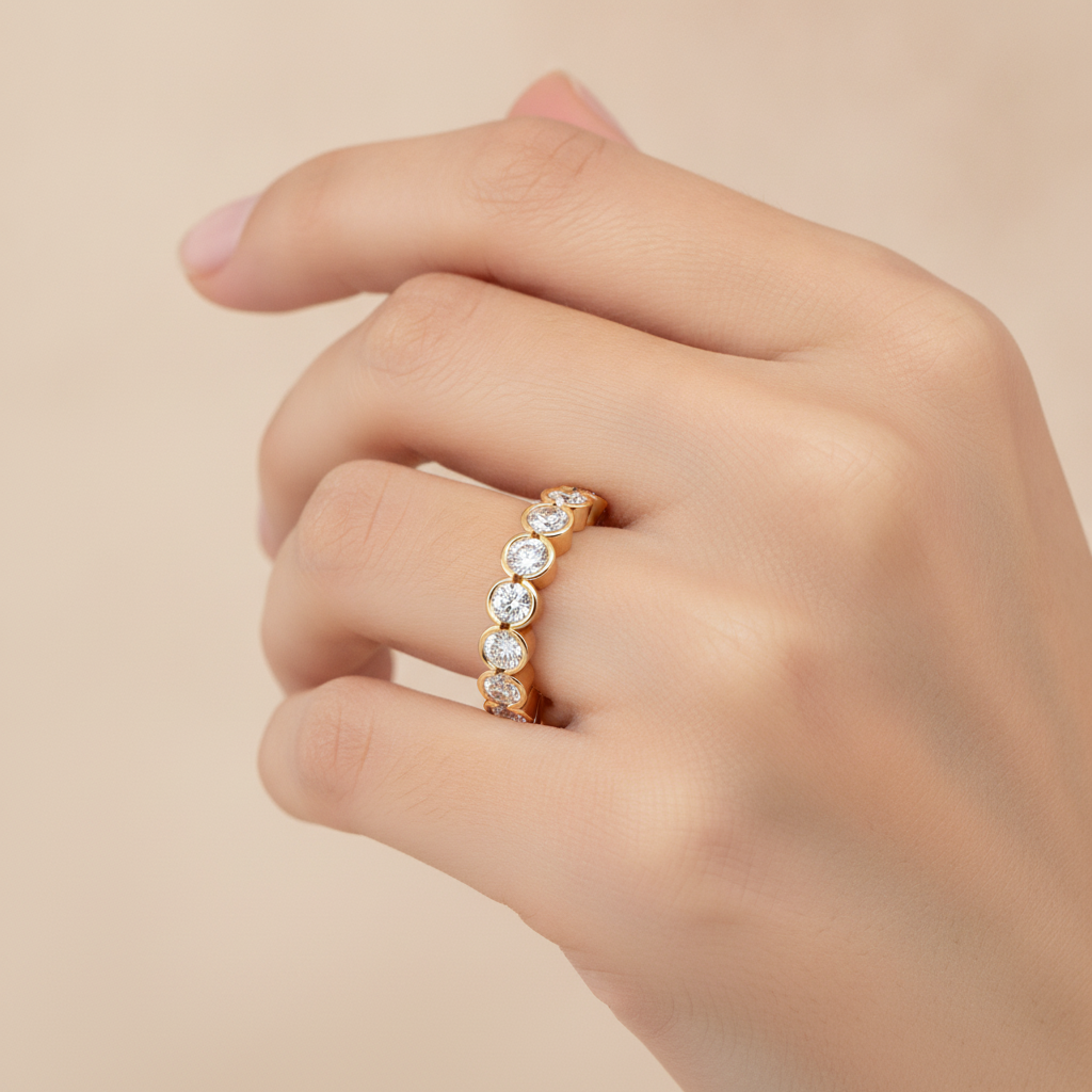 Maelys Eternity Band In 925 Sterling Silver - Fourteen