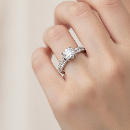 The Stunning Solitaire Ring In 925 Sterling Silver - Fourteen