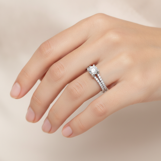 Enthusiastic Solitaire Ring In 925 Sterling Silver - Fourteen