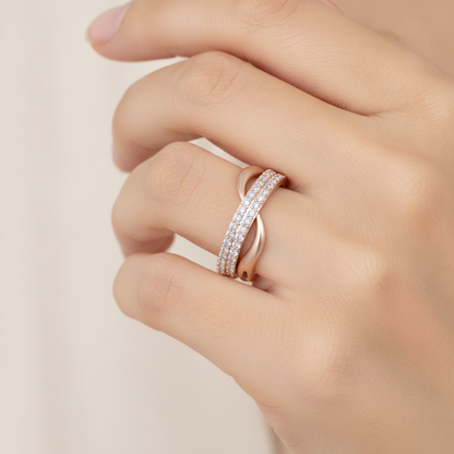 Archa Hoop Cluster Ring In 925 Sterling Silver - Fifteen