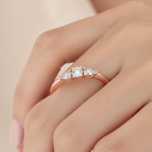 Jewel In The Crown Promise Ring In 925 Sterling Silver - Fourteen
