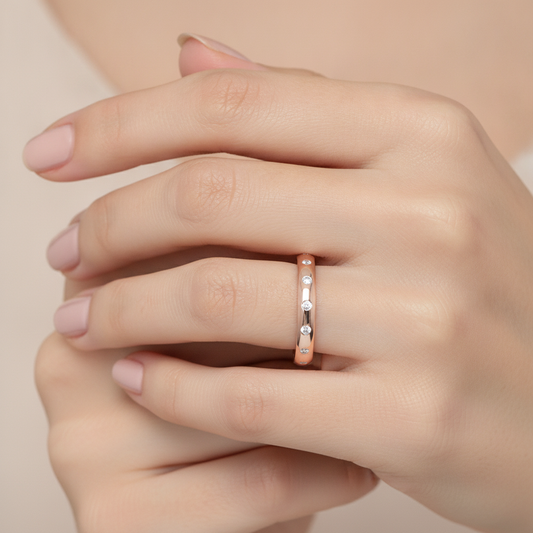 Bonita Broad Band Ring In 925 Sterling Silver - Fourteen