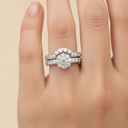 Talisman Bridal Ring Set In 925 Sterling Silver - Fourteen