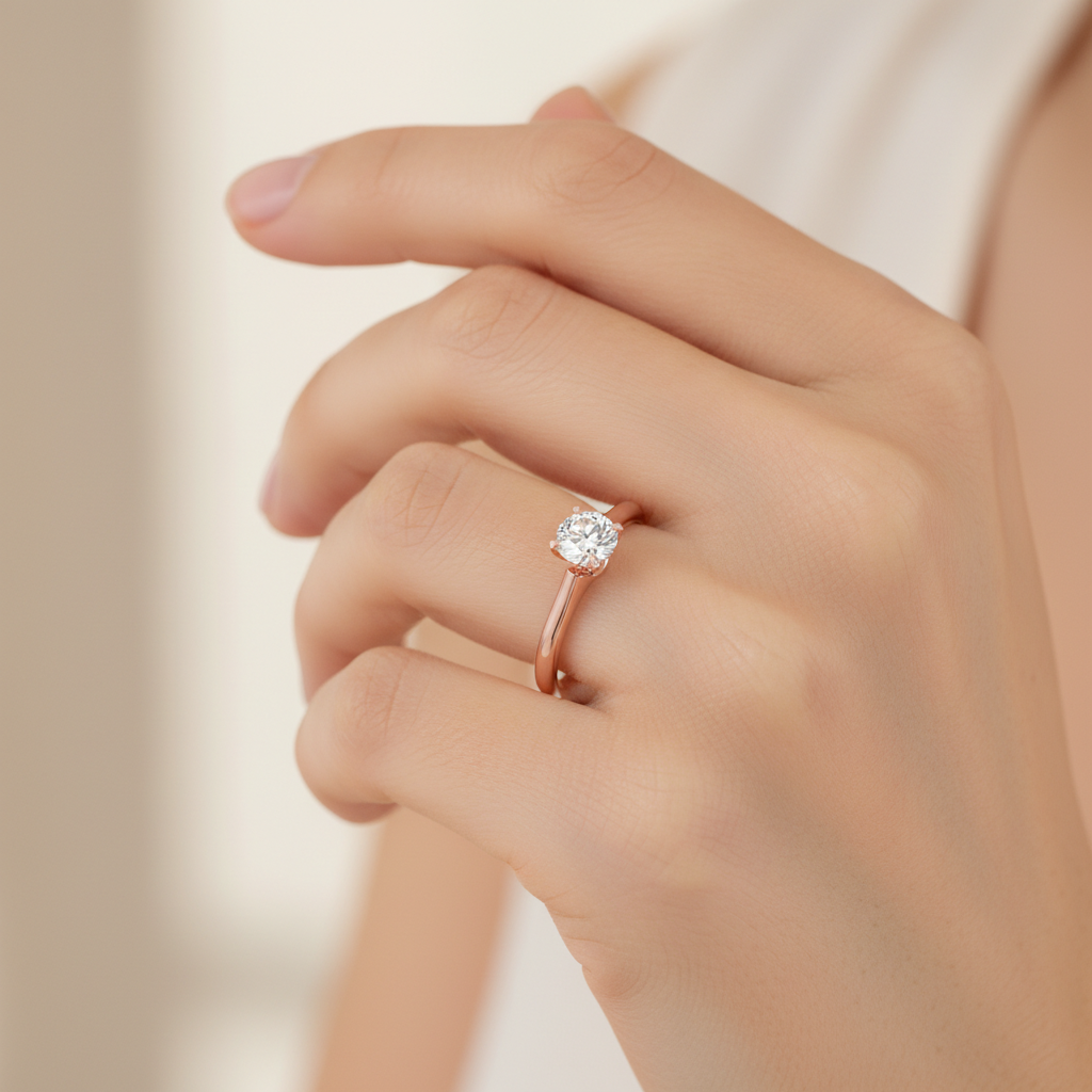 2 Ct Round Moissanite Cathedral Solitaire Engagement Ring in 925 Sterling Silver With Rhodium Plating