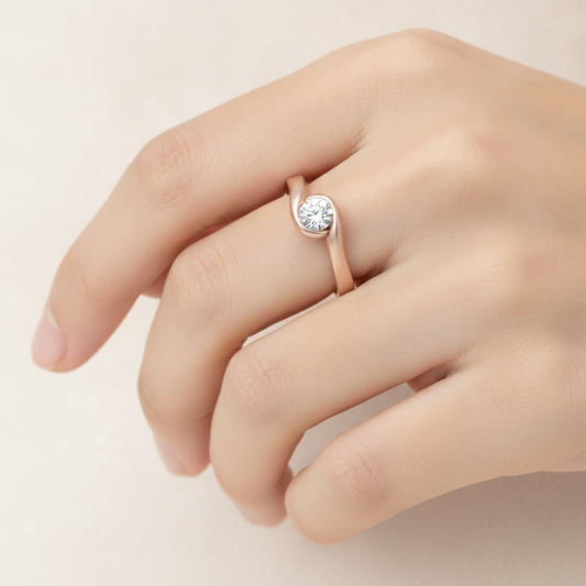 Mesmerizing Solitaire Ring In 925 Sterling Silver - Fourteen