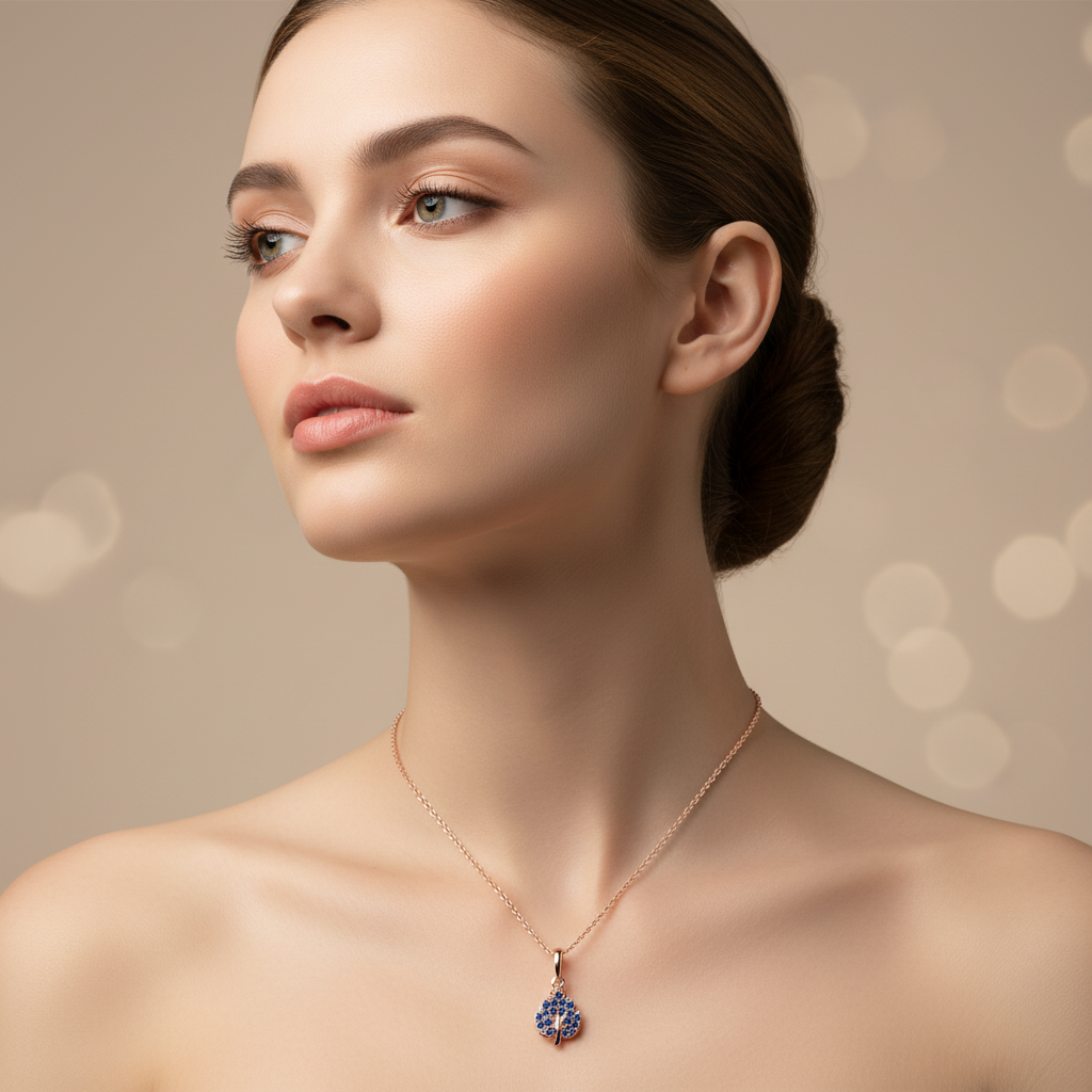 Blue Sapphire Tree Of Life Pendant Necklace - Two