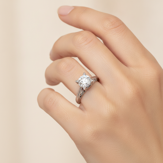 Pearl Perfect Solitaire Ring In 925 Sterling Silver - Fifteen
