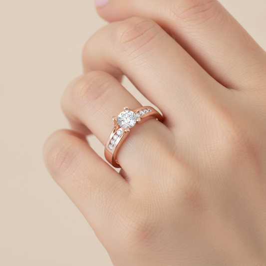 Marvelous Solitaire Ring In 925 Sterling Silver - Fourteen