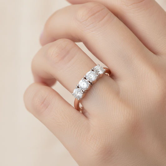 Divan Half Eternity Ring In 925 Sterling Silver - Fifteen