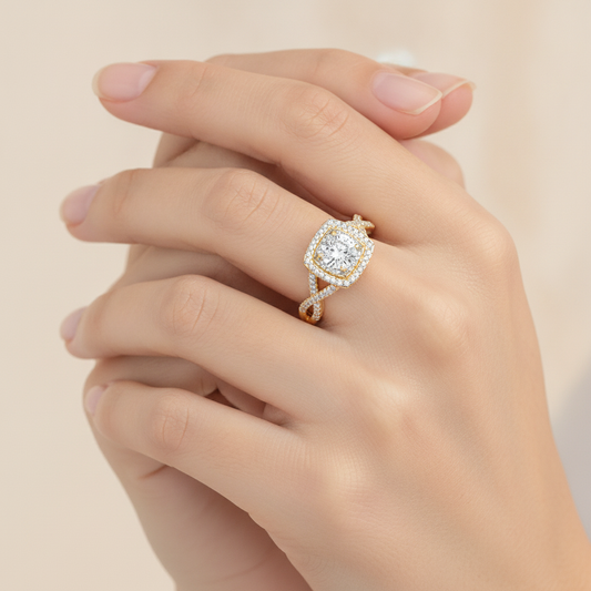 Jocund Halo Ring In 925 Sterling Silver - Fifteen