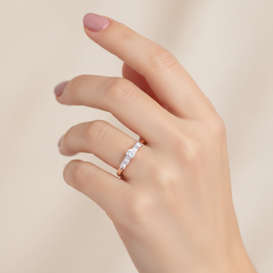 Auspicious Five Stone Ring In 925 Sterling Silver - Fifteen