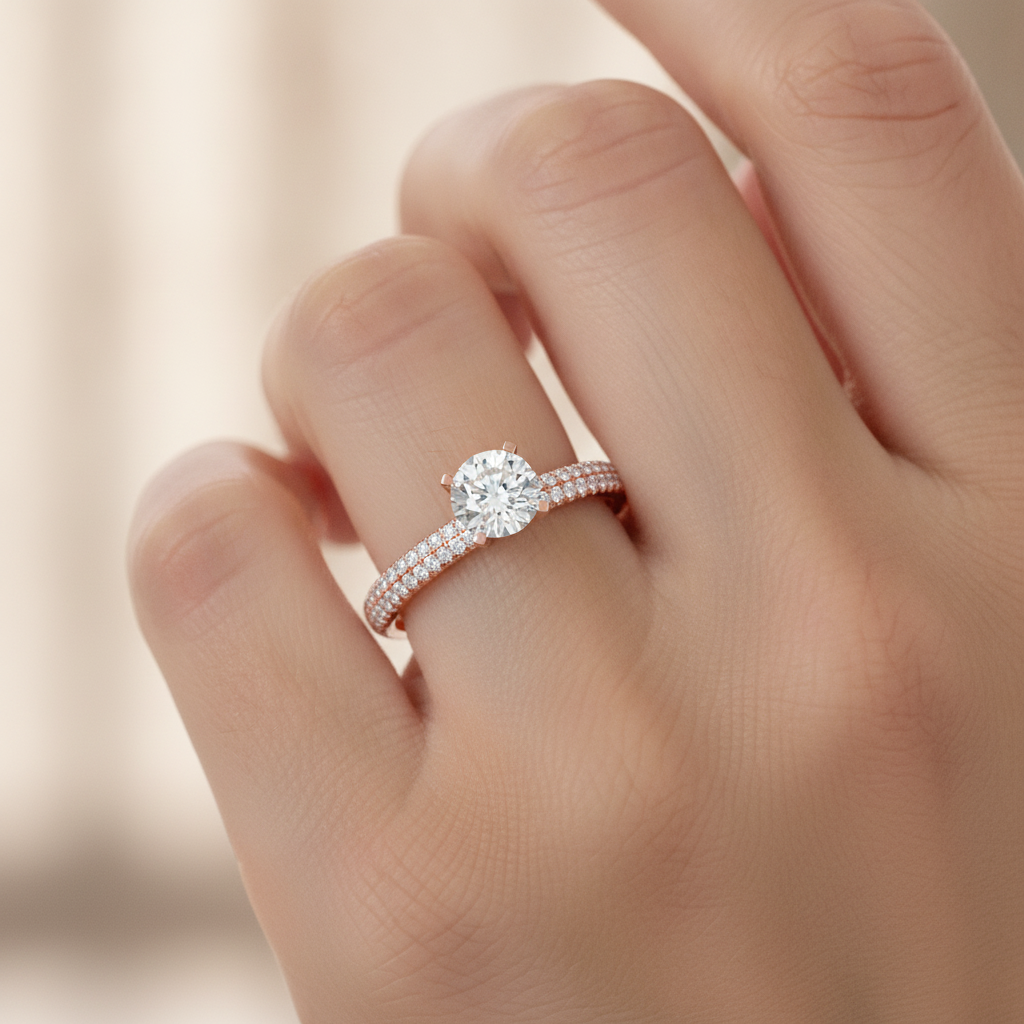 Mono Solitaire Ring In 925 Sterling Silver - Fourteen