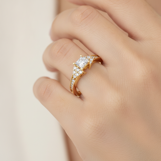 Precious Solitaire Ring In 925 Sterling Silver - Fourteen