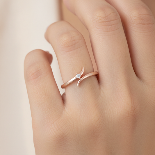 Flora Ray Solitaire Ring In 925 Sterling Silver - Fourteen