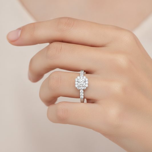 Fashionable Solitaire Ring In 925 Sterling Silver - Fourteen