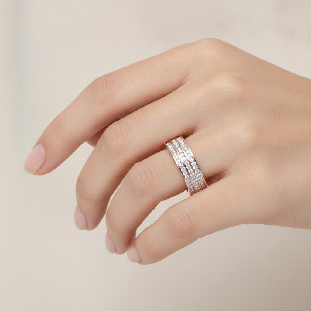 Magnificient Ring Glitter Diamond Band - Fourteen