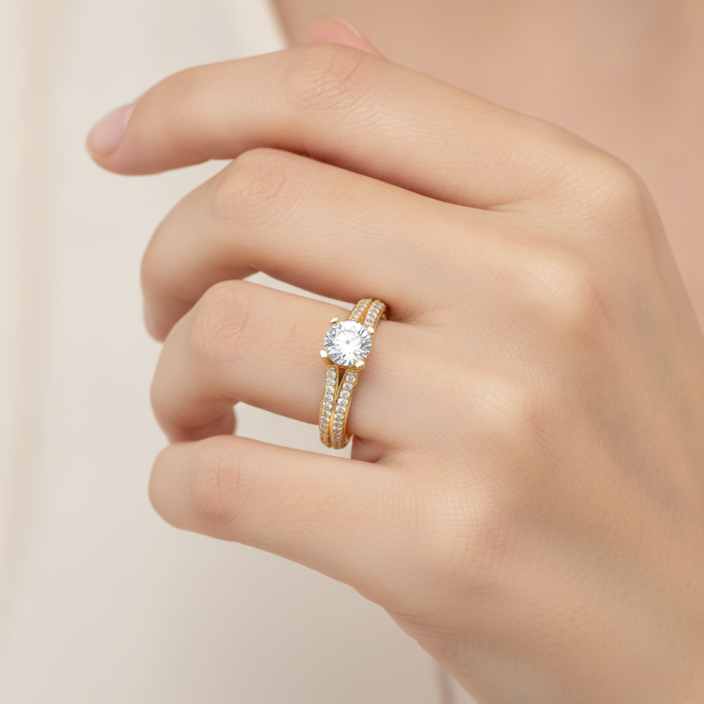 Guapo Solitaire Ring In 925 Sterling Silver - Fourteen