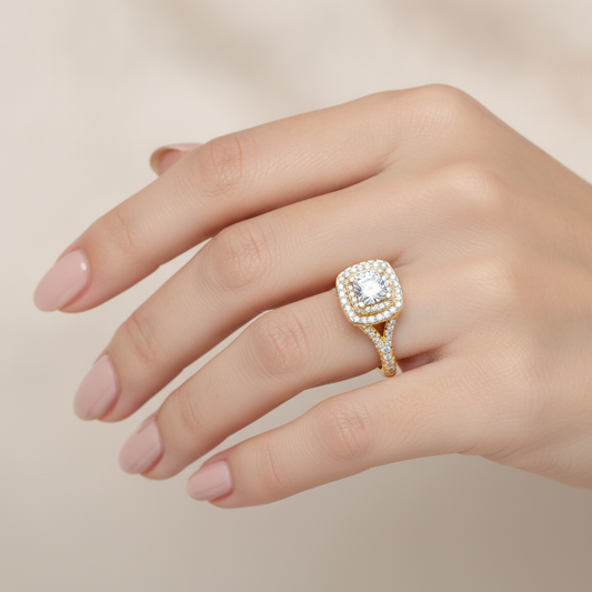 Style Solitaire Ring In 925 Sterling Silver - Fourteen