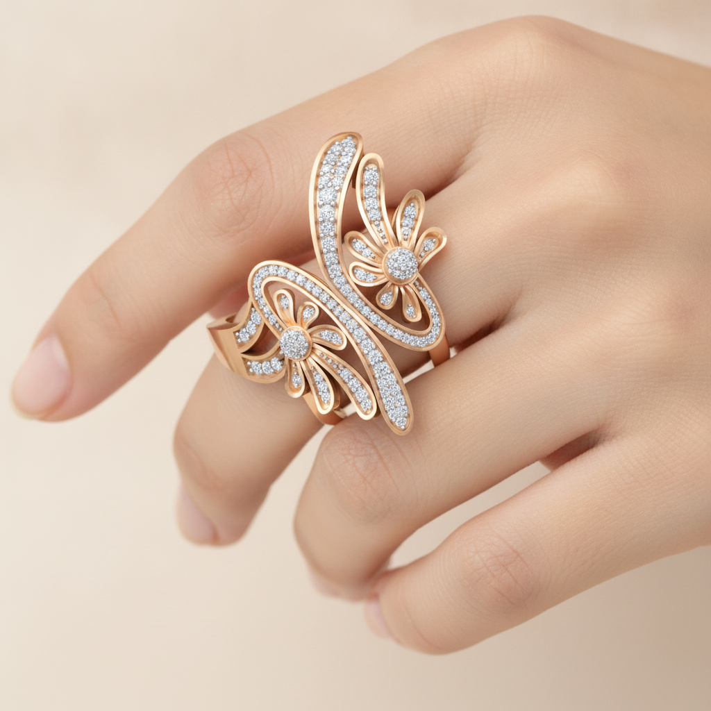 Mojito Stylish Diamond Ring - Fourteen
