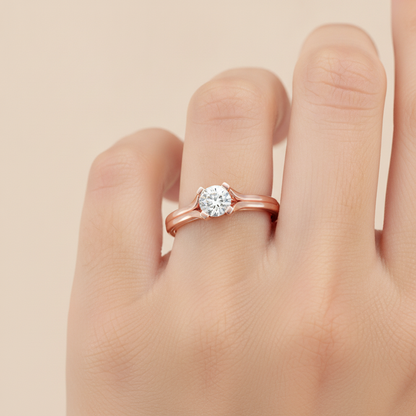 Atano Classic Solitaire Ring In 925 Sterling Silver - Fourteen