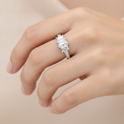The Fashionable Three Stone Ring - Fourteen