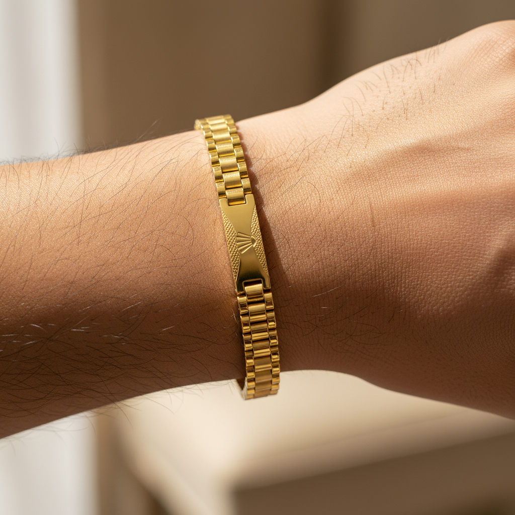 Box Chain Bracelet With Engraved Id - Three