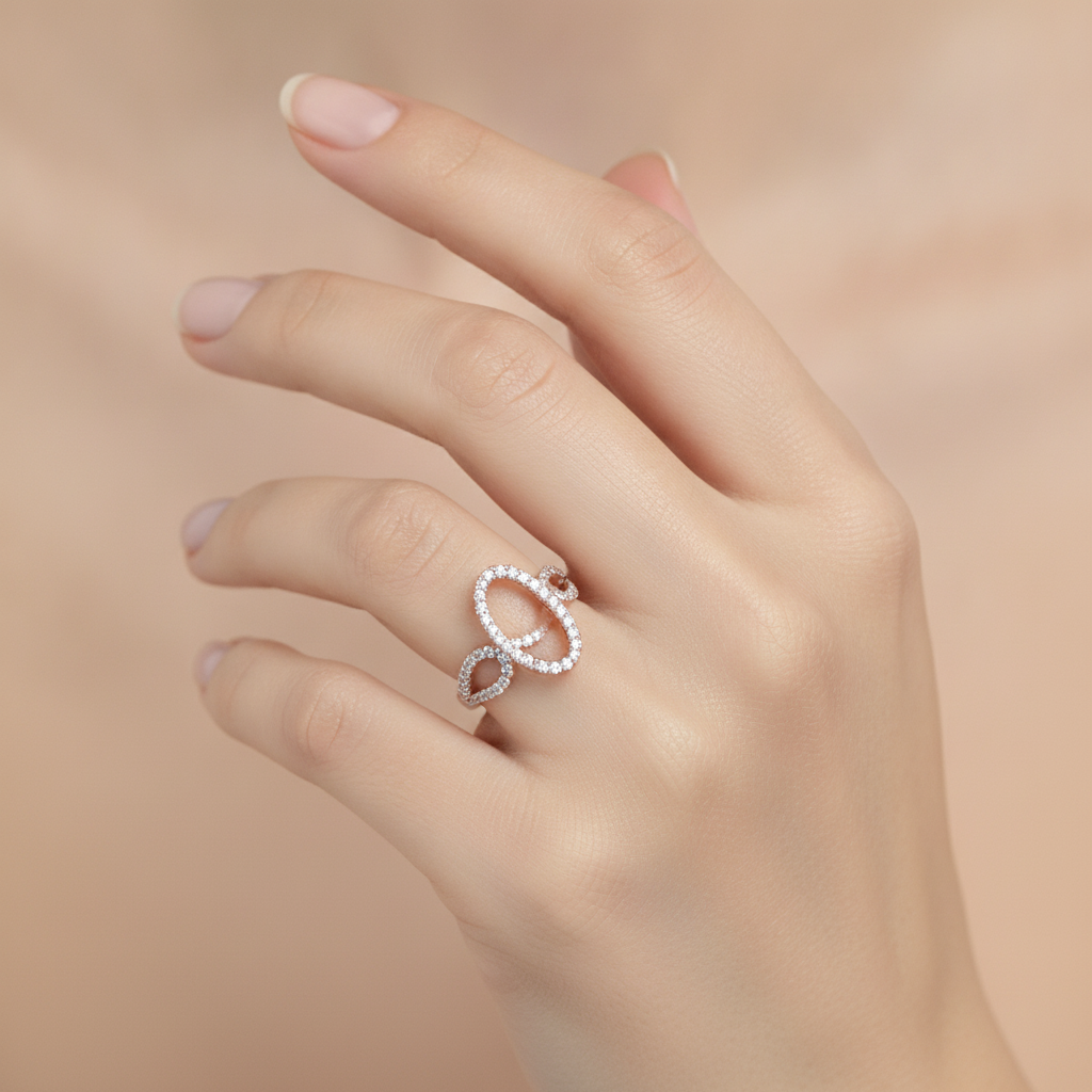 Dazzle Dreams Diamond Ring In 925 Sterling Silver - Fourteen