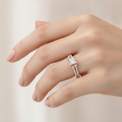 Bedazzled Solitaire Ring In 925 Sterling Silver - Fourteen
