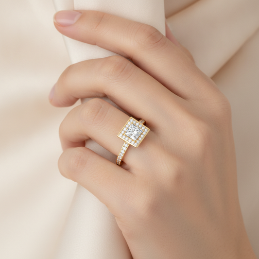 Rios Solitaire Ring In 925 Sterling Silver - Fourteen