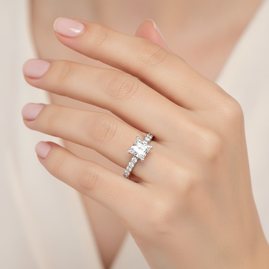 Pleasantness Solitaire Ring In 925 Sterling Silver - Fourteen