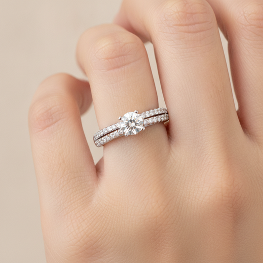 Bueno Solitaire Ring In 925 Sterling Silver - Fourteen