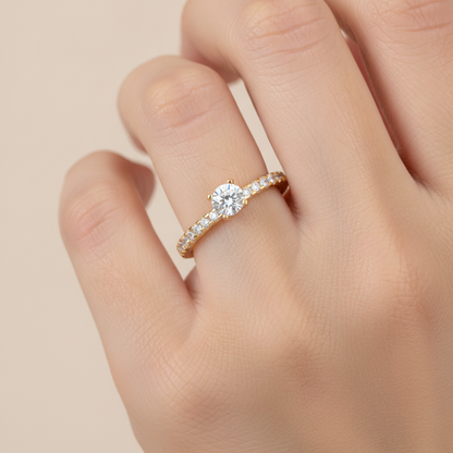 Superb Solitaire Ring In 925 Sterling Silver - Fourteen