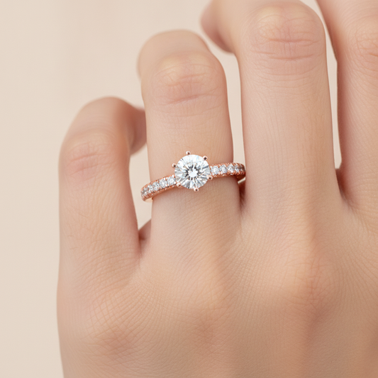 Breathtaking Solitaire Ring In 925 Sterling Silver - Fourteen