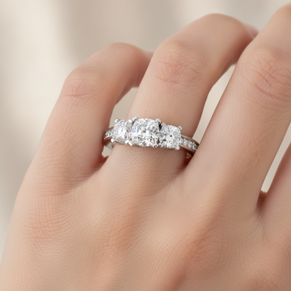 The Evolved Three Stone Ring - Fourteen