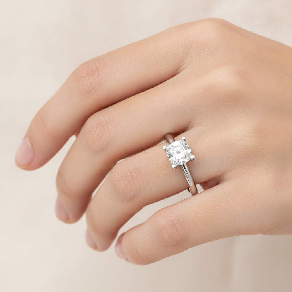 Foxy Solitaire Ring In 925 Sterling Silver - Fourteen