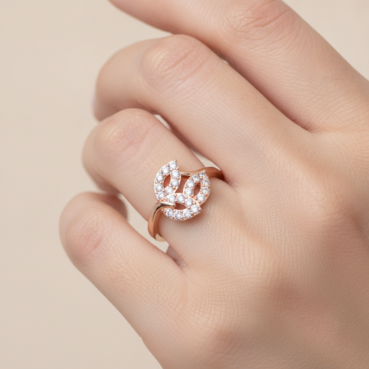 Tri Leaves Diamond Ring - Fourteen