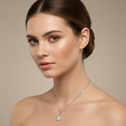 Pav Diamond Star Of David Pendant Necklace - Two