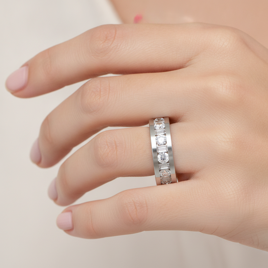 Light Hearted Half Eternity Ring - Fourteen